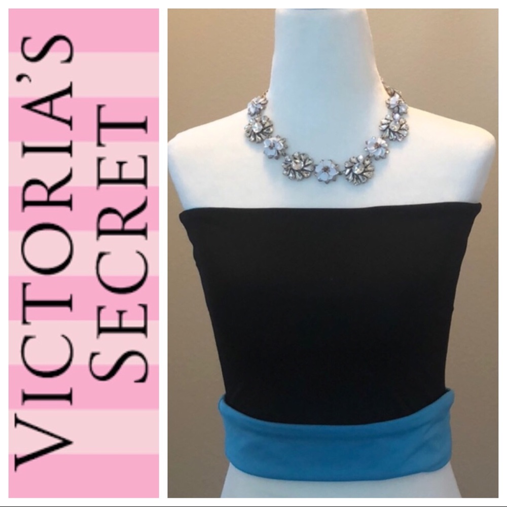 VS REVERSIBLE tube top in black and light blue